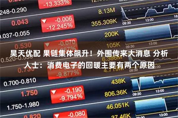 昊天优配 果链集体飙升！外围传来大消息 分析人士：消费电子的回暖主要有两个原因